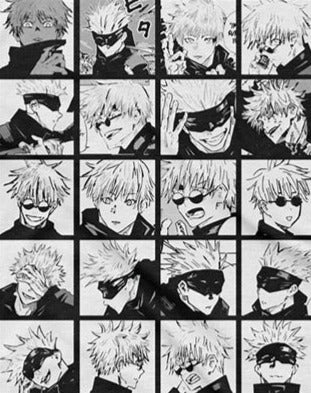 T Shirt - Gojo Faces White